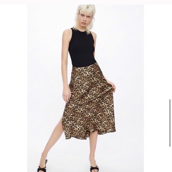 Zara Leopard 🐆 Print MIDI SKIRT - Picture 1 of 8